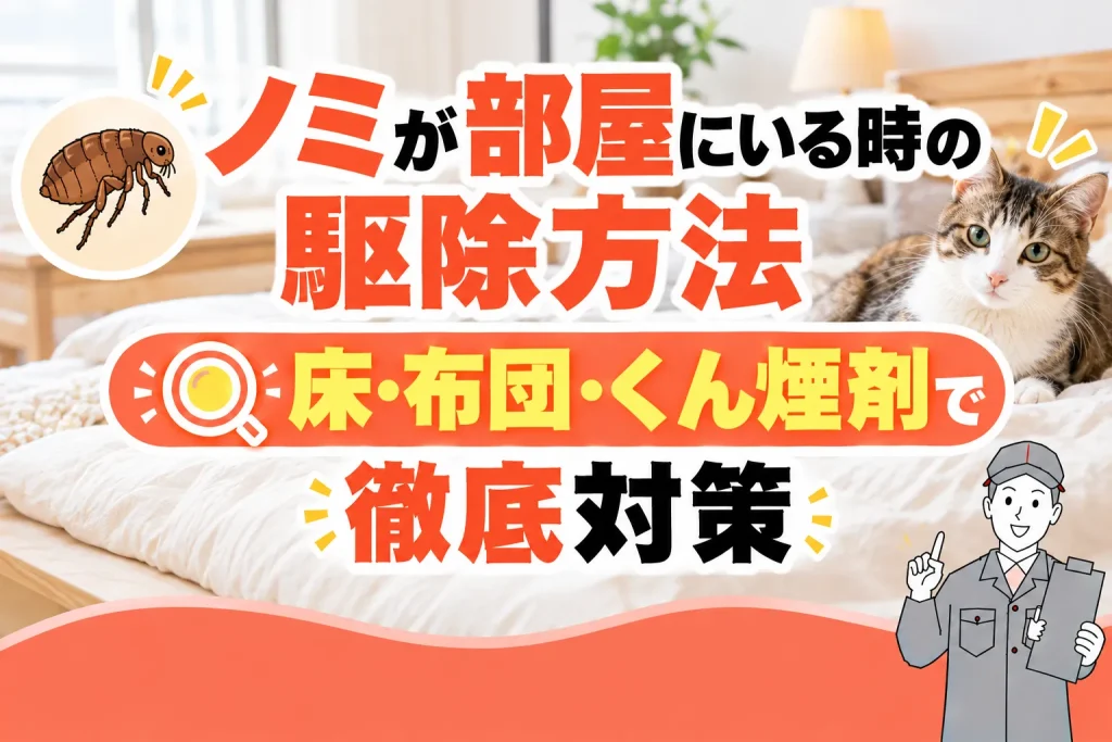 ノミが部屋にいる時の駆除方法｜床・布団・くん煙剤で徹底対策のサムネイル