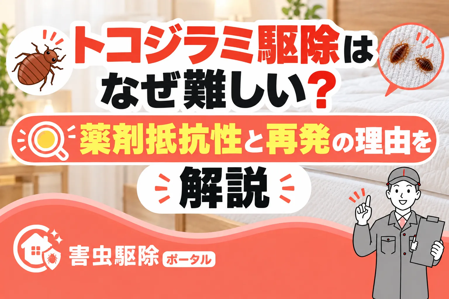 トコジラミ駆除はなぜ難しい?薬剤抵抗性と再発の理由を解説のサムネイル