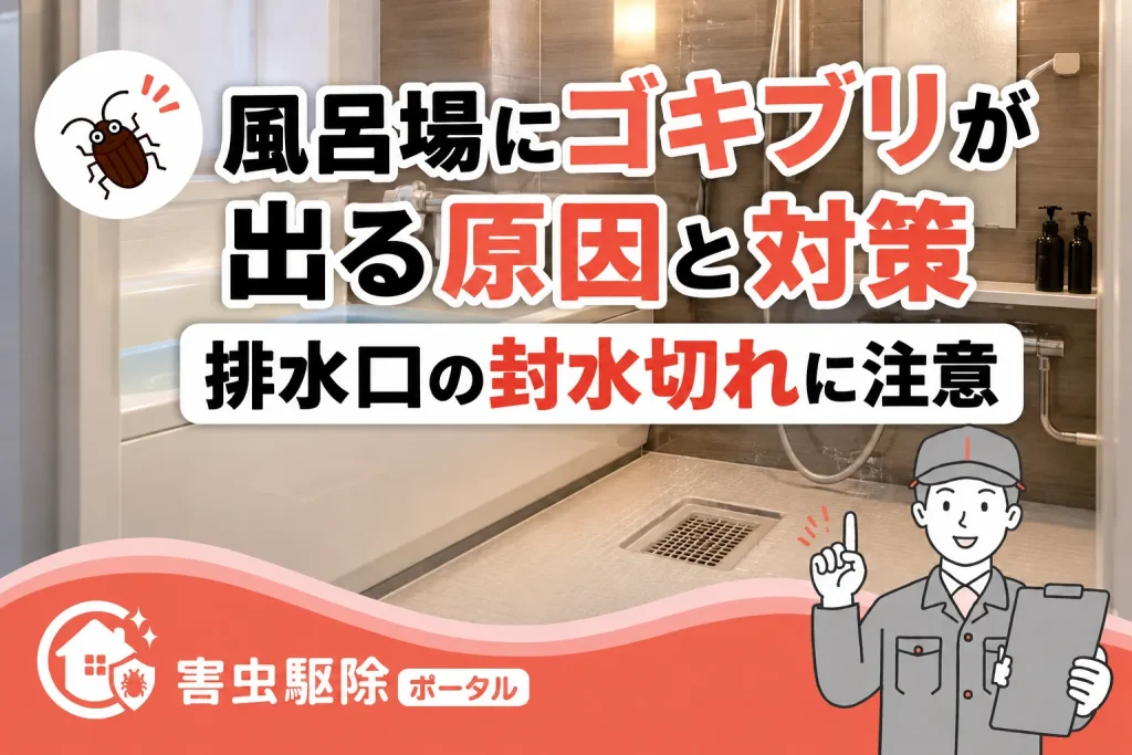 風呂場にゴキブリが出る記事のサムネイル