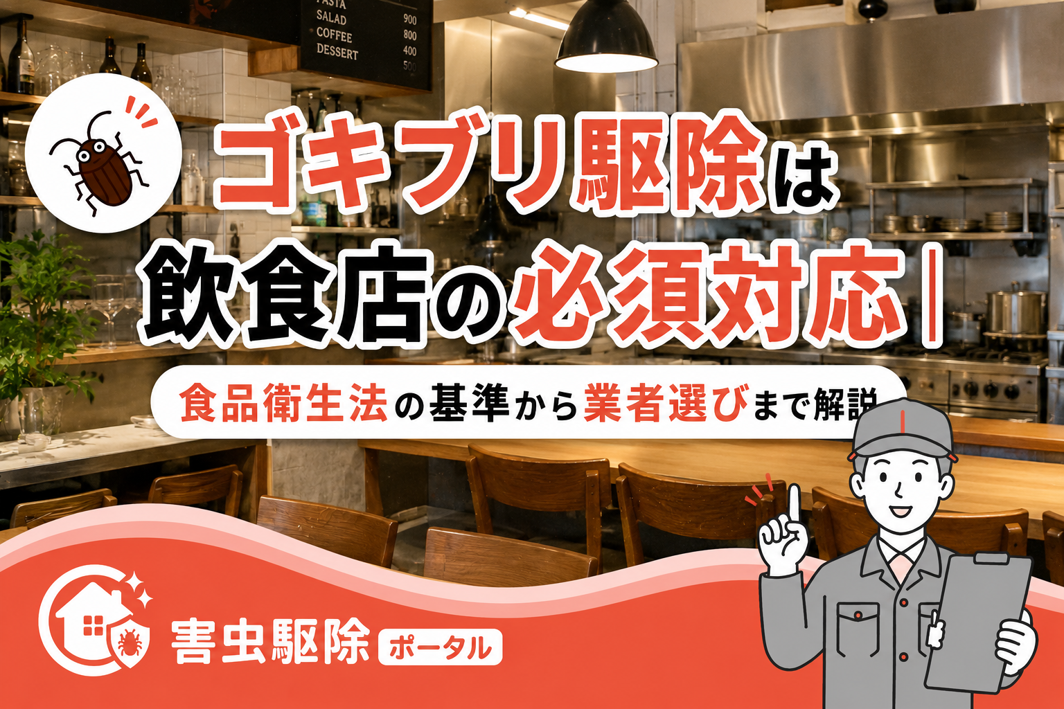 ゴキブリ駆除は飲食店の必須対応｜食品衛生法の基準から業者選びまで解説のサムネ