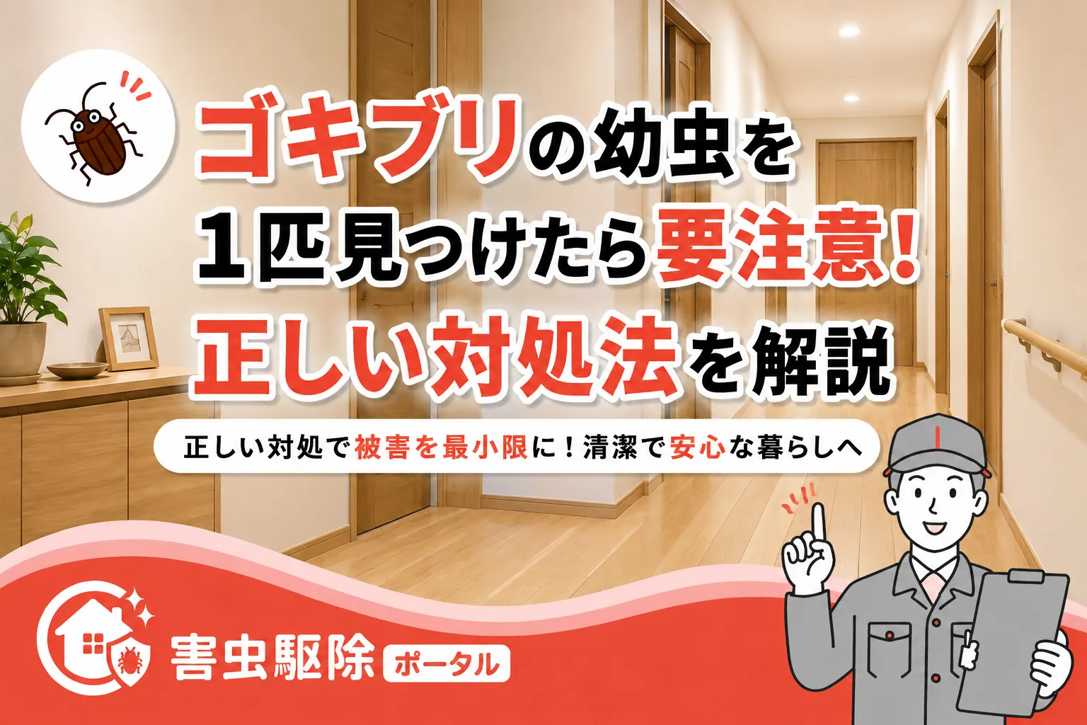 ゴキブリの幼虫を1匹見つけたら要注意!特徴・見分け方と正しい対処法