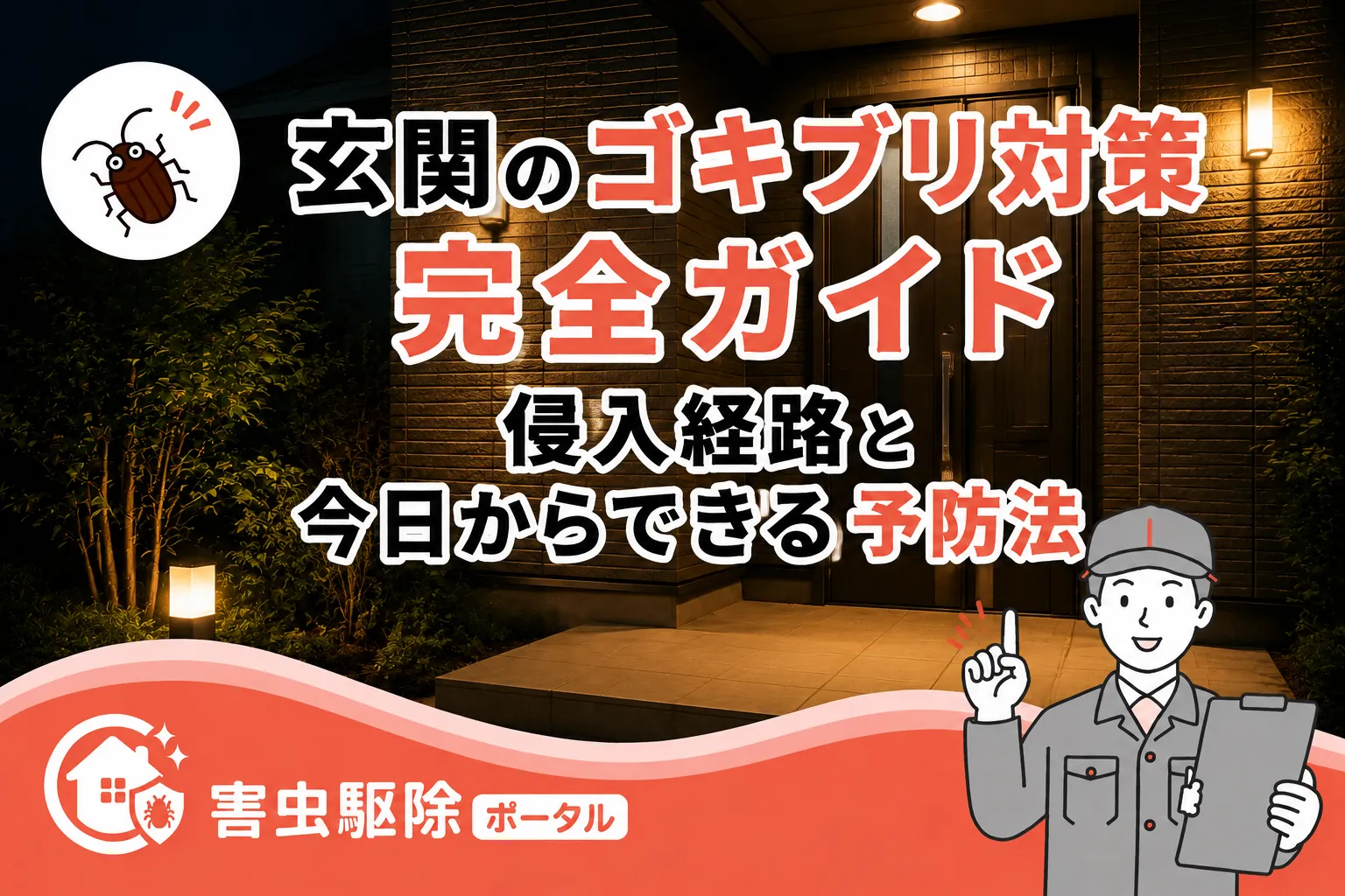 玄関のゴキブリ対策完全ガイド|侵入経路と今日からできる予防法