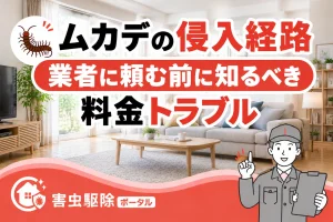 ムカデの侵入経路｜業者に頼む前に知るべき料金トラブルのサムネイル