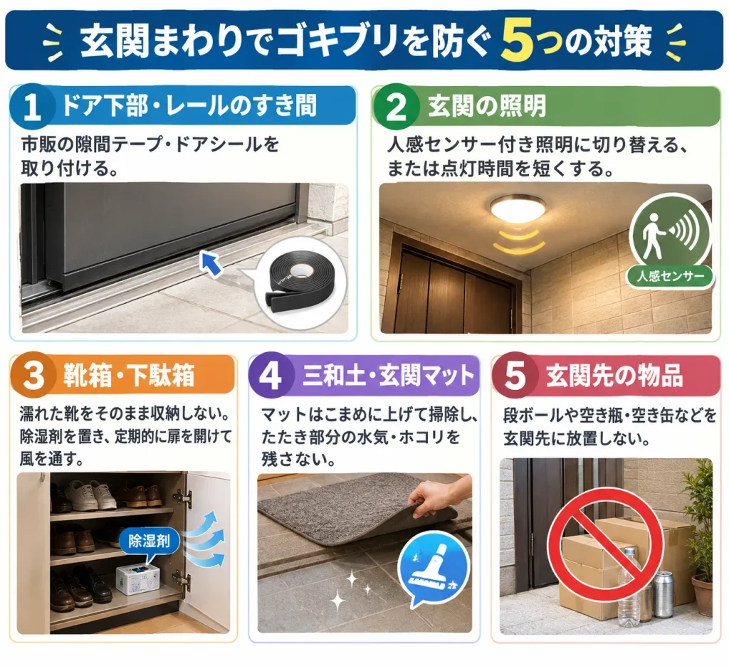 玄関周りのゴキブリを防ぐ対策