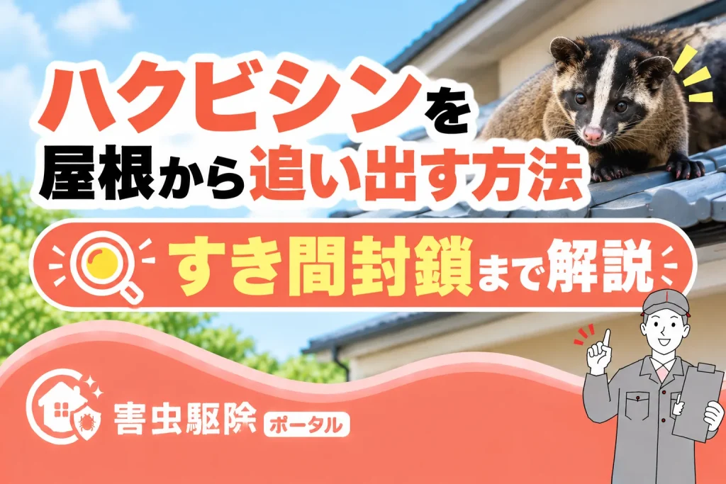 ハクビシンを屋根裏から追い出す方法｜すき間封鎖まで解説のサムネイル