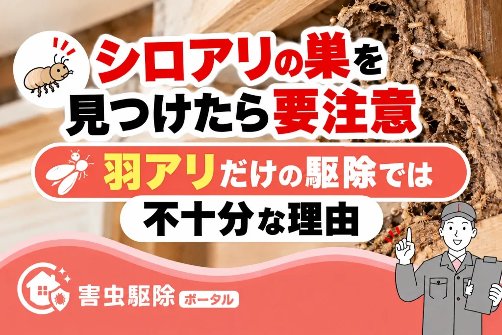 シロアリの巣を見つけたら要注意|羽アリだけの駆除では不十分な理由のサムネイル