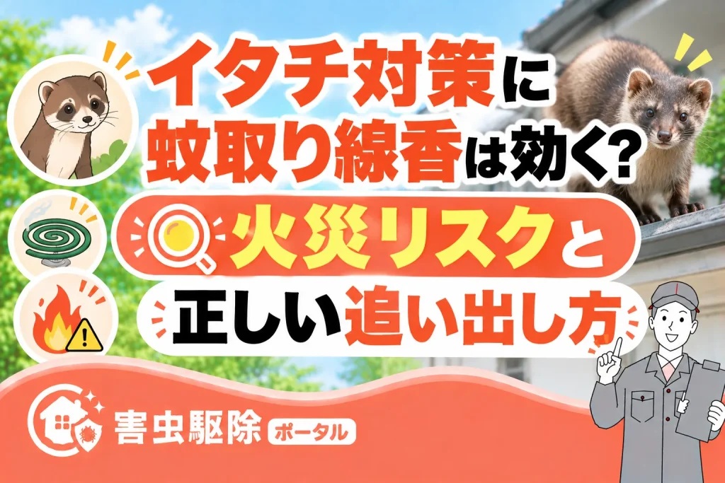 イタチ対策に蚊取り線香は効く？火災リスクと正しい追い出し方のサムネイル