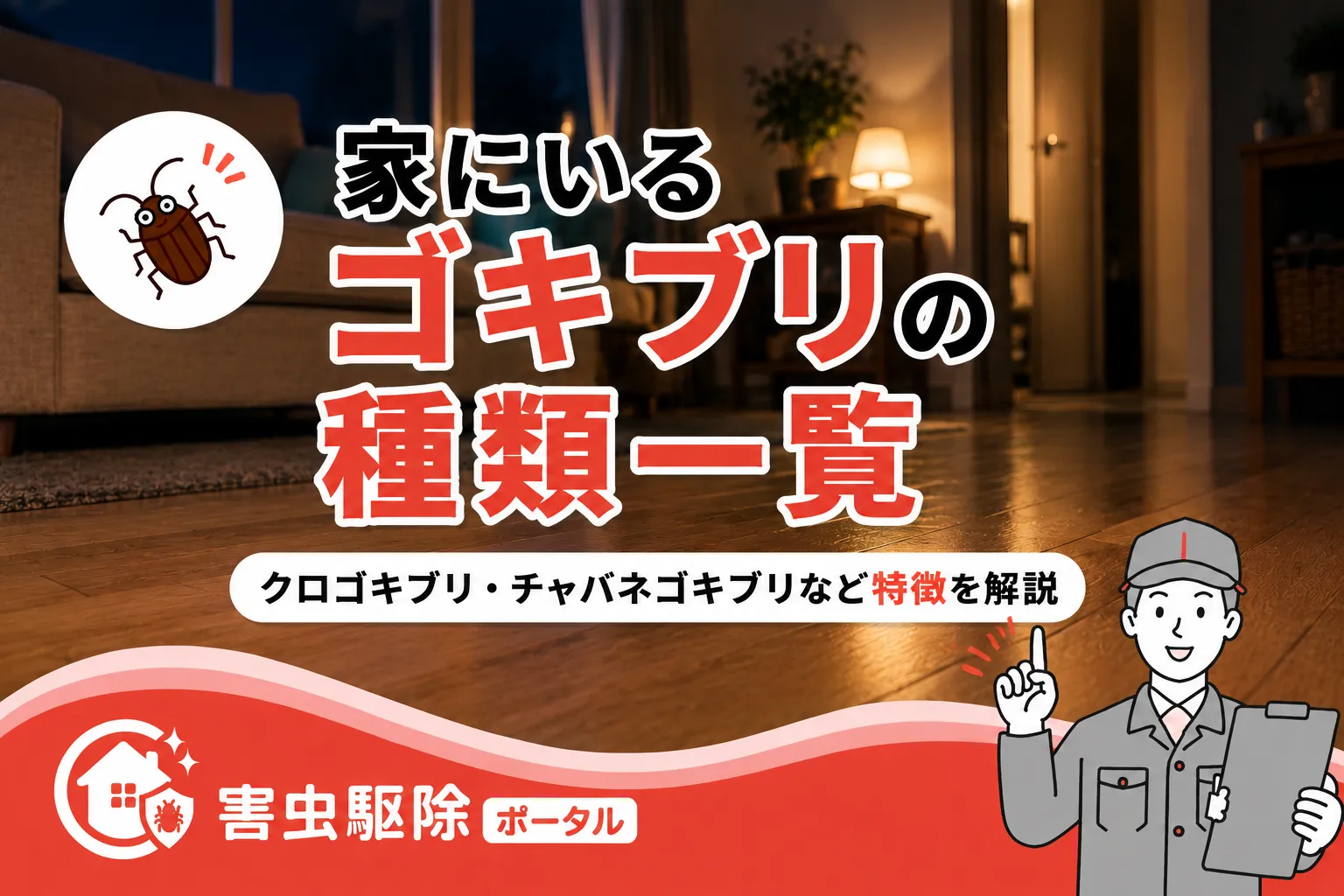 【体長・特徴つき】家にいるゴキブリの種類まとめ|見分け方と対策