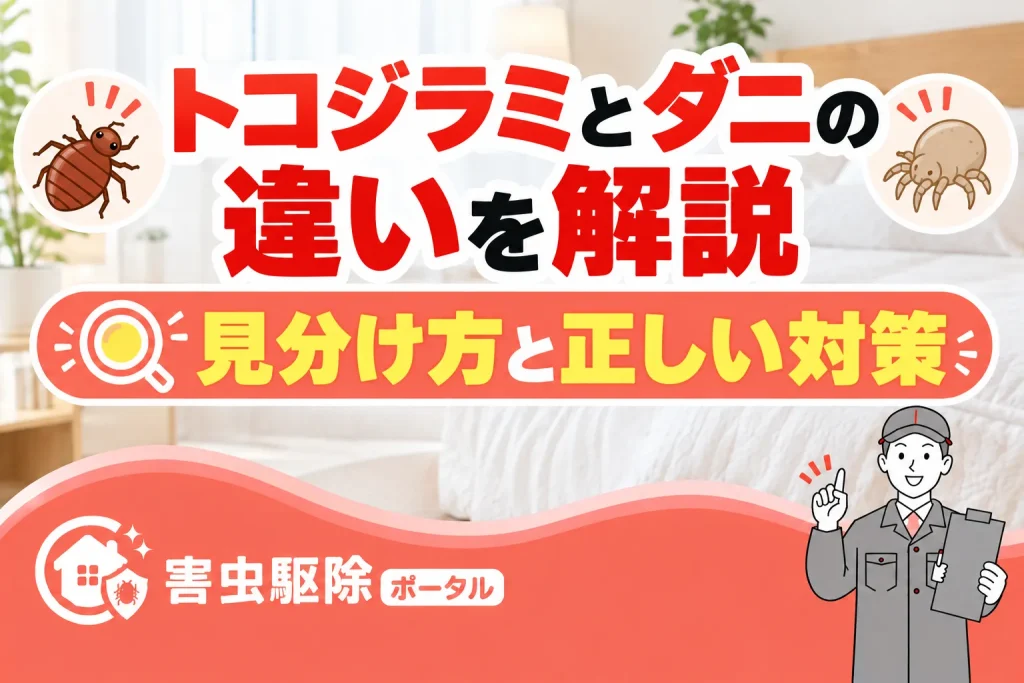 トコジラミとダニの違いを解説｜見分け方と正しい対策のサムネイル