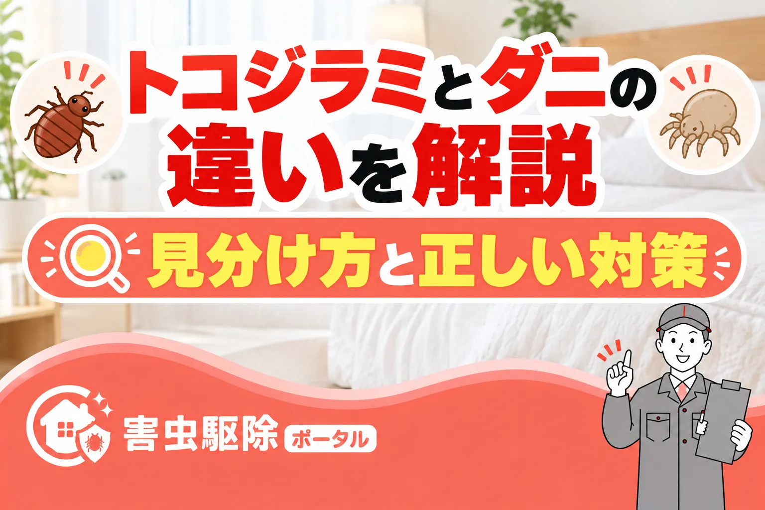 トコジラミとダニの違いを解説|見分け方と正しい対策のサムネイル