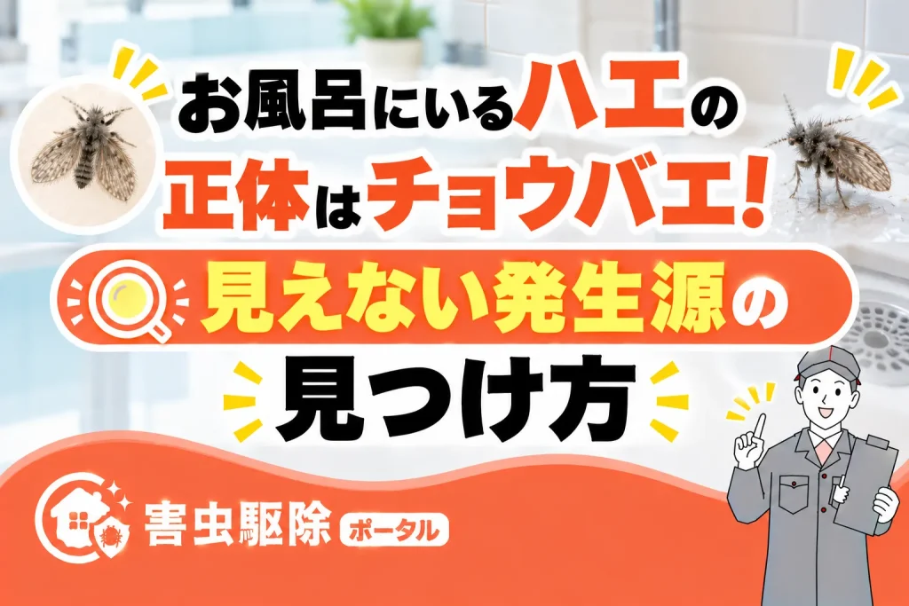 お風呂にいるハエの正体はチョウバエ！見えない発生源の見つけ方のサムネイル