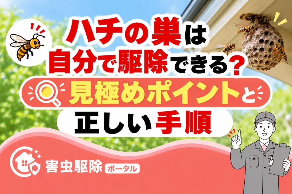 ハチの巣は自分で駆除できる？見極めポイントと正しい手順のサムネイル