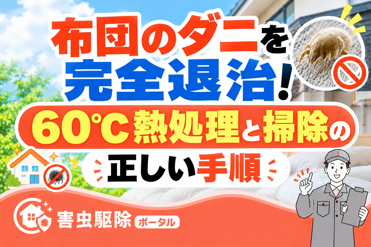 布団のダニを完全退治！60℃熱処理と掃除の正しい手順のサムネイル