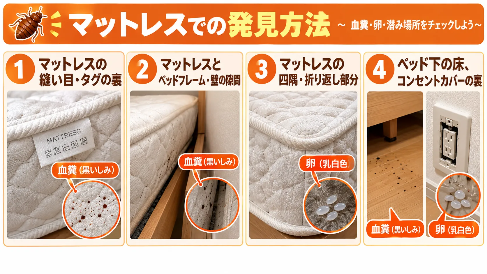 マットレスの発見方法の画像