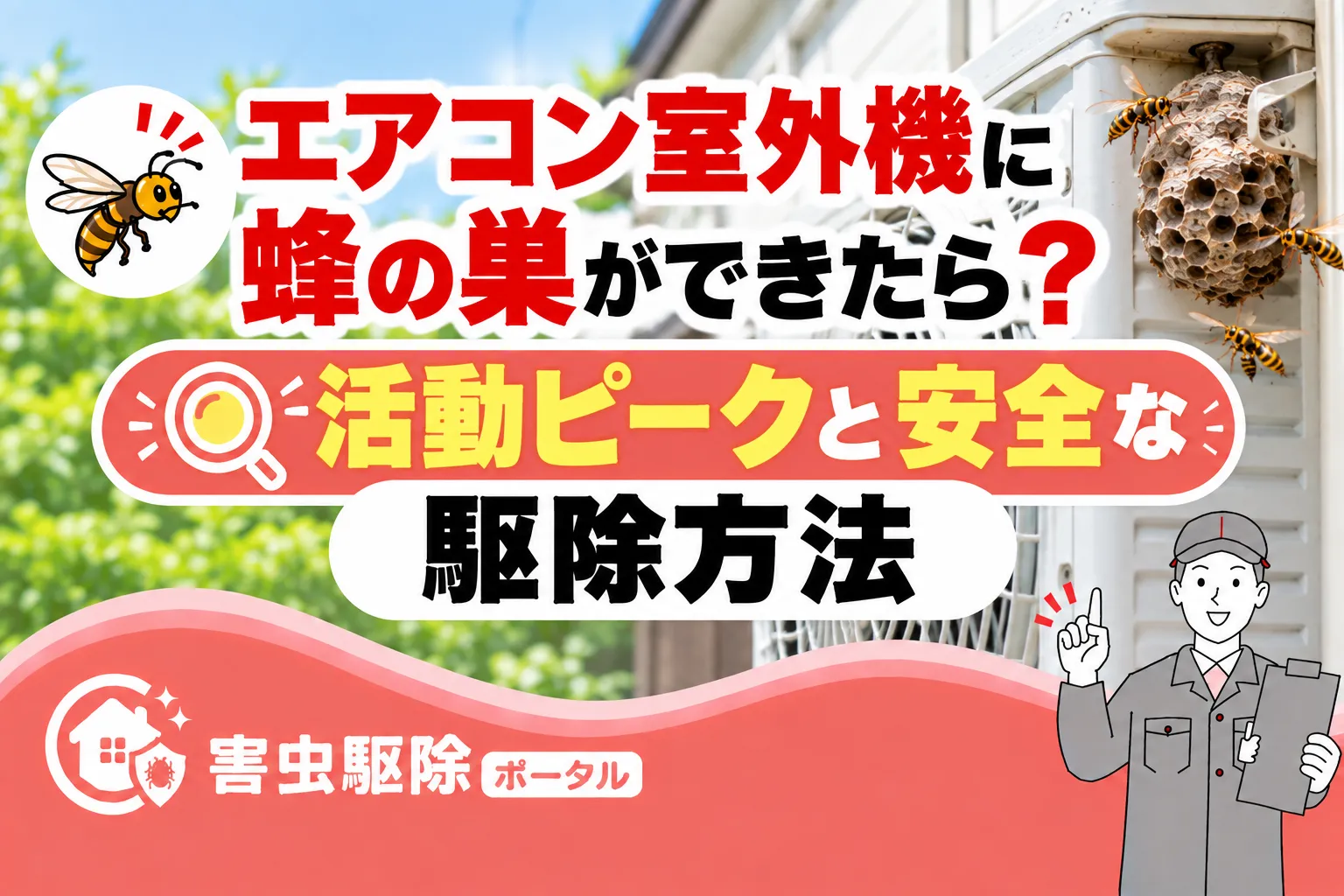 室外機の蜂の巣、放置は危険?エアコン故障リスクと正しい対処法