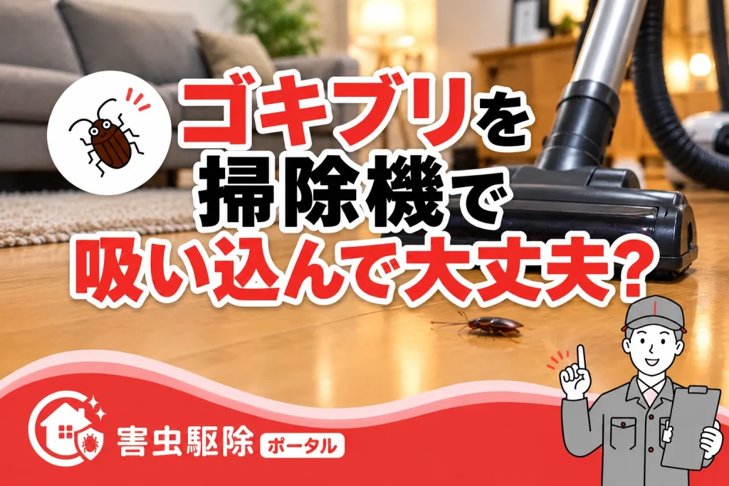 ゴキブリを掃除機で吸う記事のサムネ