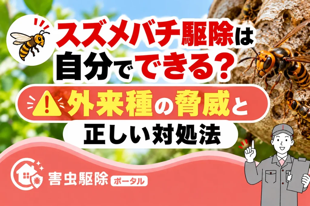 スズメバチ駆除は自分でできる?外来種の脅威と正しい対処法の図解
