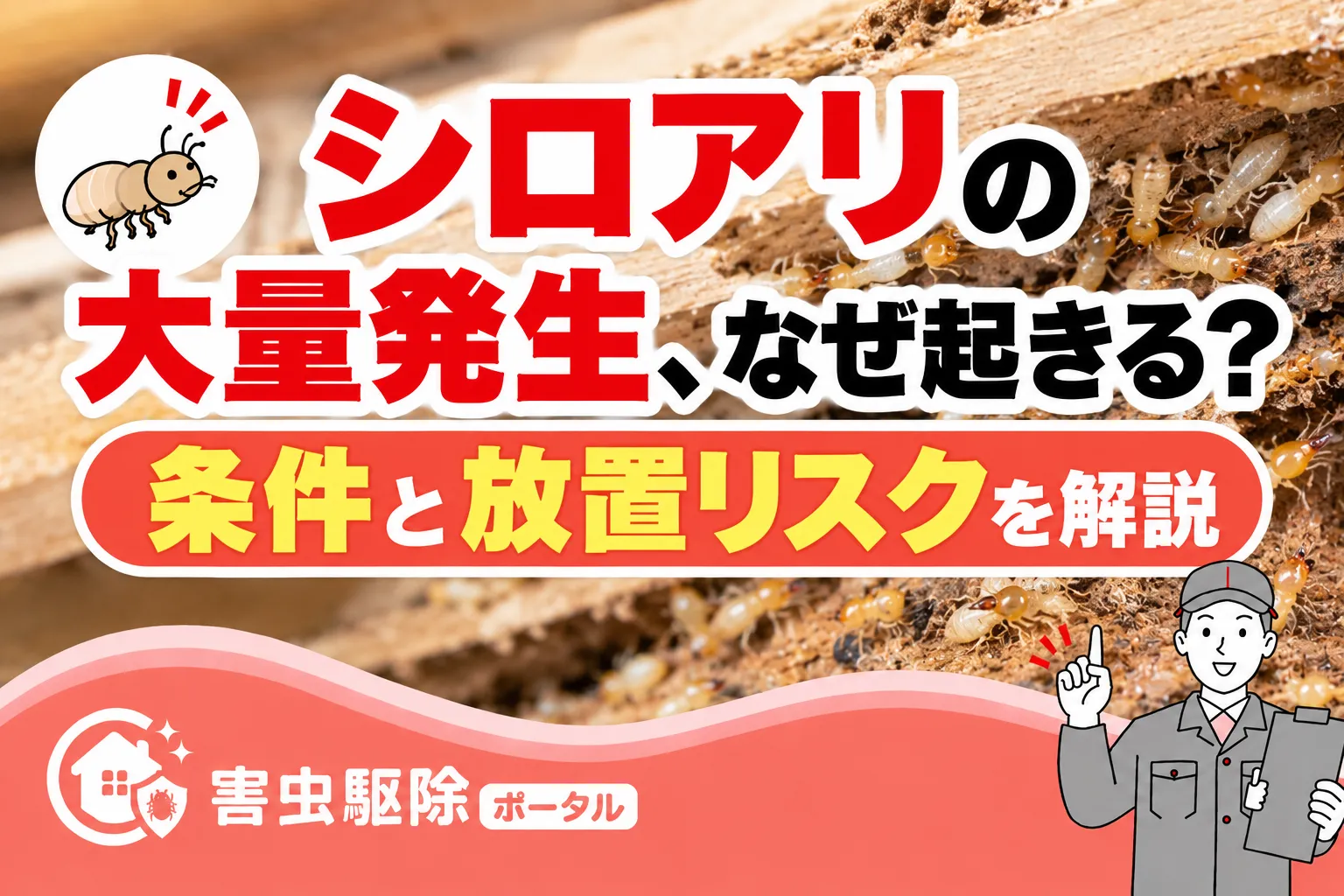 シロアリの大量発生、なぜ起きる？条件と放置リスクを解説のサムネイル