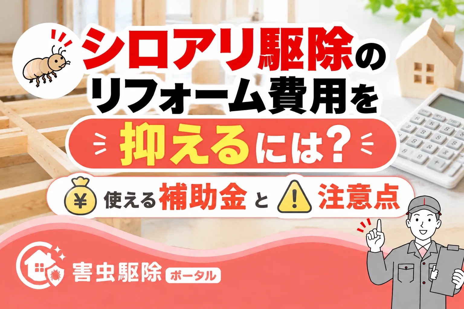 シロアリ駆除のリフォーム費用を抑えるには?使える補助金と注意点のサムネイル