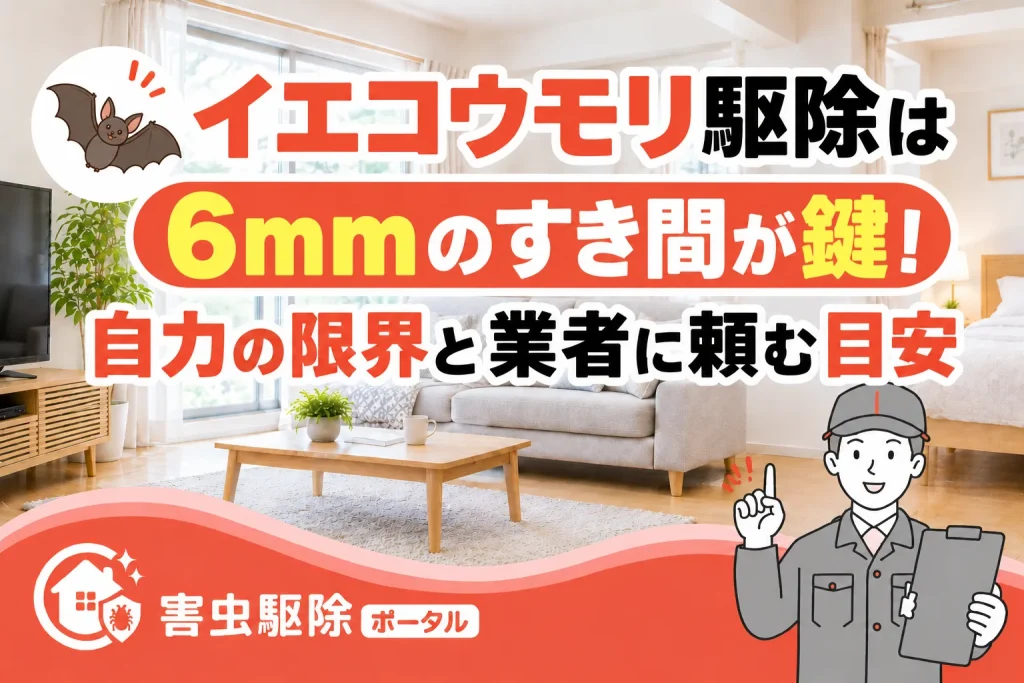 イエコウモリ駆除は6mmのすき間が鍵！自力の限界と業者に頼む目安のサムネイル
