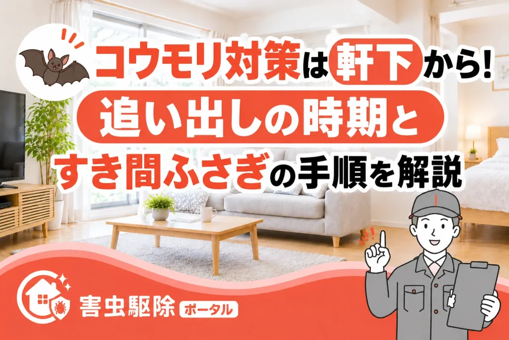 コウモリ対策は軒下から！追い出しの時期とすき間ふさぎの手順を解説のサムネイル