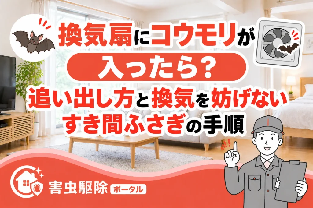 換気扇にコウモリが入ったら？追い出し方と換気を妨げないすき間ふさぎのサムネイル