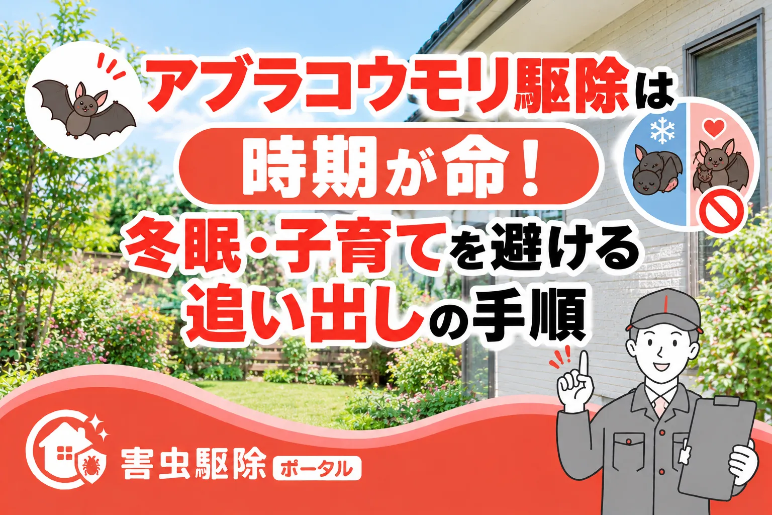 アブラコウモリ駆除の時期ガイドのサムネイル